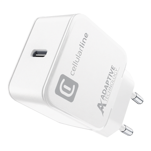 Cellularline <b>USB</b> Type-<b>C</b> Charger 15W Adaptive Fast Charging Wall <b>Adapter</b> White - Product Image 3