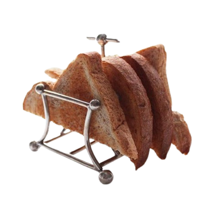 Almacenamiento y organización para el hogar, accesorios de cocina, soporte para tostadas de pan con acabado dorado hecho a mano para piezas de pan de desayuno - Product Image 6