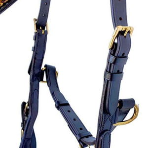 Équipement équestre en gros : Bridon anatomique sans mors fait main pleine taille avec noseband en cuir verni surélevé et cristaux - Product Image 2