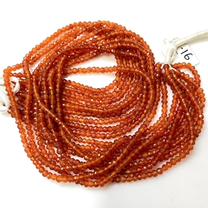 Perles en forme de rondelle à facettes en cornaline orange naturelle pour bijoux, vente en gros - Product Image 3