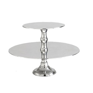 Soporte para Pastel de Metal Dorado Rosa con Diseño Grabado en Forma Redondeada para Fiestas, Decoración para Hoteles, Restaurantes y Eventos - Product Image 2