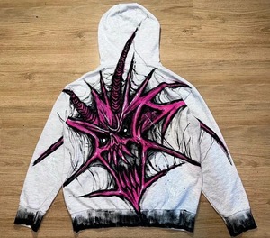 Y2K Hombres Ropa Sudaderas con capucha Sudadera Jersey de manga larga High Street Man Hoodi Dark Vintage Terrifying Skull Oversize Streetwear - Product Image 1