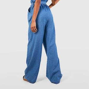 Combinaison en jean pour femme, style tendance 2026, respirante, sans bretelles, pantalon, 100% coton, combinaison slim - Product Image 2