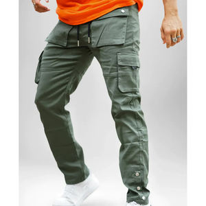 Pantalon Cargo Décontracté Multi-Poches de Style Tactique à Coupe Ample pour Hommes, Vêtement de Travail et d'Extérieur en Coton Durable avec Extensibilité - Product Image 5