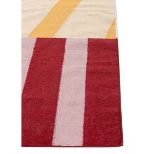 Alfombras de Lana Tejidas Planas Rojas y Naranjas con Diseño Clásico ADWL-1283, Geométricas Abstractas Rectangulares, Estilo Patchwork para el Hogar - Product Image 4