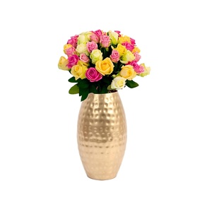 High Quality Brass Flower <b>Vase</b> with Engraving <b>Gold</b> Finish Industrial Design for Home Decor and Tabletop Christmas Decoration - Product Image 1