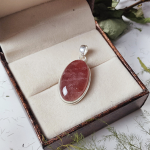 Fraise Quartz Ovale Gemme 925 Pendentif En Argent Sterling Bijoux Boho Grande Taille Pendentifs Pour En Vrac - Product Image 6