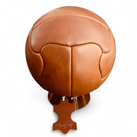 Ballon de football vintage classique Geoffrey 1950 en cuir de vache 100% durable, haute rétention d'air, taille 5, 12 panneaux, personnalisable