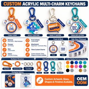 Llaveros Acrílicos Personalizados con Múltiples Dijes y Ganchos de Colores para Regalos Promocionales OEM ODM - Product Image 4