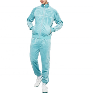 Trajes Deportivos de Terciopelo para Hombre, Personalizados OEM, Transpirables, de Felpa Gruesa, Anti-UV, con Cremallera Completa, para Gimnasio y Atletismo - Product Image 1