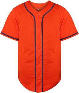 เสื้อเบสบอลมีกระดุมเสื้อโพลีเอสเตอร์ Raglan ระบายอากาศได้ดี100% ออกแบบได้ตามต้องการ - Product Image 2