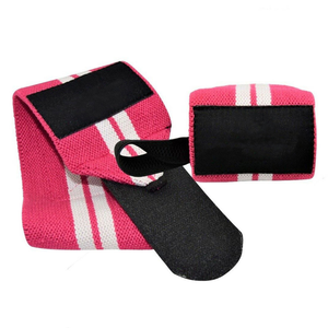 Poignets de gymnastique rouges personnalisés à la mode enveloppes de soutien de poignet en tissu de fitness avec crochets poignées et sangles pour hommes et femmes - Product Image 1