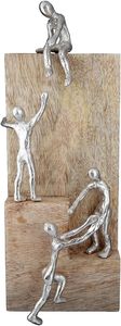 Support à bougies en bois de manguier avec éléments en aluminium et sapin de Noël en bois sur le dessus, hauteur 26 cm, par un fabricant fiable - Product Image 4