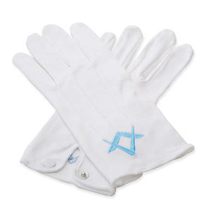 Gants maçonniques personnalisés taille libre gants maçonniques en coton blanc fait logo maçonnique en métal pour gants - Product Image 4
