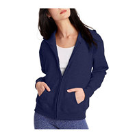 Sweat-shirts à fermeture éclair pour femmes de haute qualité, 100% coton molletonné, streetwear, épaules tombantes, automne/hiver, respirant, logo personnalisé imprimé sur le devant