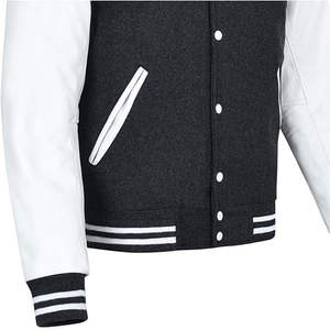 Chaqueta Universitaria Clásica con Capucha para Hombre, Puños de Punto Canalé, Mangas en Contraste, Forro Suave en la Parte Delantera, Resistente al Viento para Uso Diario - Product Image 3