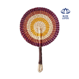 Vietnam Supplier Natural Seagrass Hand Fan Handmade Woven Fan for Home Wedding Decoration - Product Image 1