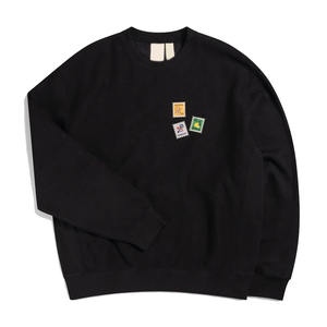 Sudaderas bordadas de cuello redondo de Terry francés negro para hombres y mujeres fabricadas en fábrica a la venta en MOQ bajo y tarifas baratas - Product Image 4