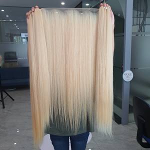 Human <b>Hair</b> <b>Extensions</b> Blonde Color Bone Straight <b>Wig</b> with HD Lace Frontal 100% Vietnamese Raw <b>Hair</b> for Black Women - Product Image 4