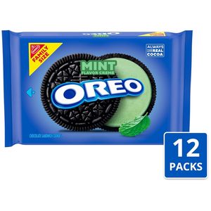 OREO Mint Creme Chocolate Sandwich Cookies, Family Size, 12-18.71 oz Packs - Product Image 5