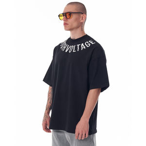 Haute Qualité Large Boxy Long Poids Lourd 100% Coton Surdimensionné Noir Blanc Respirant Séchage Rapide T-Shirt Personnalisable pour Hommes - Product Image 4