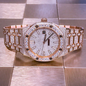 Reloj Hip Hop Personalizado de Acero Inoxidable con Esfera de Cristal Analógica, Adornado con Diamantes Moissanite, para Unisex, Regalo - Product Image 3