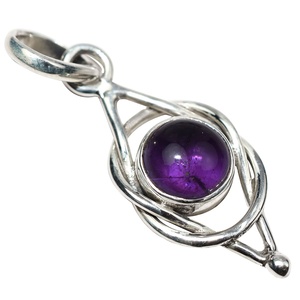 Winsome Purple <b>Amethyst</b> 925 Sterling Silver Round <b>Pendants</b> Indian Silver Jewelry Online, Hot Sale Silver Jewelry - Product Image 1