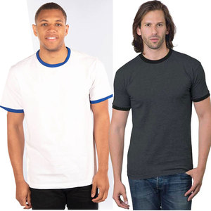 เสื้อยืด Bella + Canvas Tultex Ringer Fine Jersey ผ้าถักเนื้อละเอียด ทรงคลาสสิก ขอบตัดสี ทรงปกติ ผ้าฝ้าย 100% สไตล์วินเทจ น้ำหนักเบา - Product Image 1