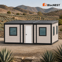 Rumah Kontainer Ekspansi 20ft, Rumah Modular Bungalow dengan Tata Letak Hemat Ruang untuk Berkemah Keluarga dan Penggunaan Tamu