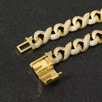 Meilleur Collier Chaîne Cubaine en Argent avec Diamants Moissanite, Bijoux Hip Hop de Luxe Sertis de Pierres pour Cadeau de Mariage et Style