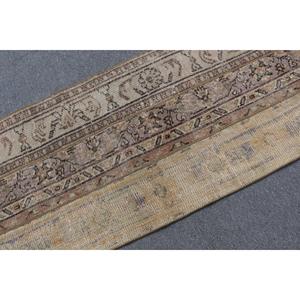 2.1x6.9 ft Rug, Turkish Vintage Runner Rug, <b>Brown</b> <b>Wool</b> Rug - Product Image 4