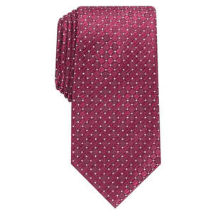 Cravatta Slim da Uomo Perry Ellis, Stampa Floreale Geometrica Rossa, Stile Casual-Formale, Personalizzabile in Poliestere, Taglia Standard, Confezione Regalo - Product Image 1
