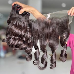 Bonne Qualité Cheveux Bruts Rebondissants Brun Couleur Vietnamien Extensions de Cheveux Humains Frontal et Bundles Ensemble 2025 - Product Image 2