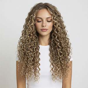 Extensiones de Cabello con Clip de 8 Pulgadas, Cabello Virgen Liso Yaki 3B # 8/22 Reflejos rubios canela arena - Product Image 2