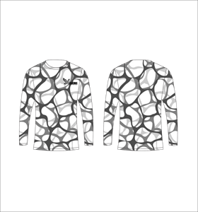 T-shirt à manches longues personnalisé par sublimation, motif géométrique graphique, col rond, vêtements de sport haute performance, Ferocious Clothing, commande en gros - Product Image 1