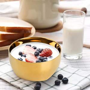 Tazón de Servir de Metal Dorado Premium, Acero Inoxidable de Grado Alimenticio, Acabado Liso, para Hotel, Restaurante, Catering, Postres y Frutas - Product Image 4