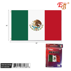 4 x6ft messico personalizzato bandiera 120 pezzi/tecniche di stampa digitale cotone raso Nylon vinile bandiera del mondo per auto - Product Image 1