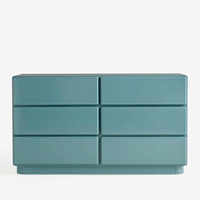 Meilleur choix Commode laquée haute brillance Bleu vert Moderne Luxe Fait main Tiroirs de rangement en laque Design minimaliste moderne