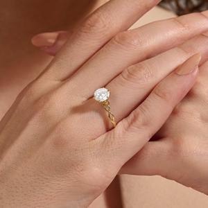 Anillo de Compromiso de Diamante Solitario de 1.5 Quilates Cultivado en Laboratorio, Oro de 14k, Anillo de Boda Elegante, Joyería Fina para Mujer, Apilable y con Estilo - Product Image 3