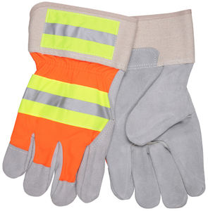 Guantes de Seguridad de Alta Visibilidad con Palma de Cuero y Función Anti-Impacto, Guantes Personalizados para la Construcción - Product Image 3