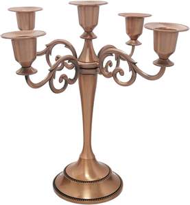 Candelabro de Metal para Mesa, Estilo Lujoso, Centro de Mesa para Bodas, Portavelas Decorativo, Acabado en Níquel Negro Pulido - Product Image 4