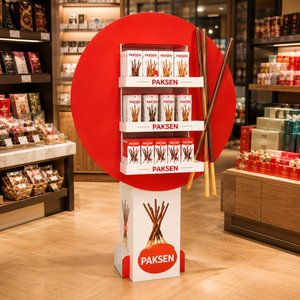 Groothandelsdisplayrek van golfkarton voor verpakte knapperige koekjes, snack- en levensmiddelenwinkelrek - Product Image 3