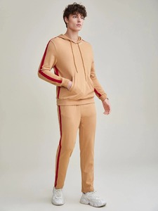 Ensemble de survêtement coupe-vent streetwear hiver 100 % coton personnalisé OEM pour homme – Vente en gros de sweats à capuche et de joggings sportifs épais - Product Image 2