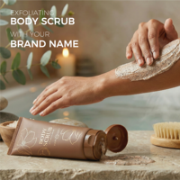Gommage Corps et Visage Anti-âge Raffermissant Exfoliant à la Camomille, à l'Aloe Vera et à la Vitamine E, Sans Cruauté Animale, Parfum Lotus, Marque Privée OEM ODM