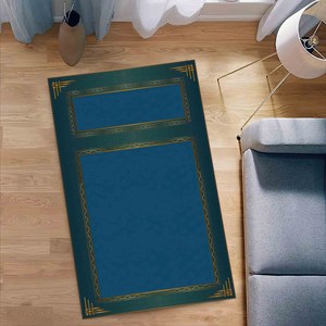พรมละหมาดสีน้ำเงิน: พรมละหมาดอิสลามพิมพ์ลาย 3 มิติ พร้อมพรมขนนุ่ม - Product Image 4