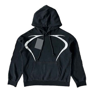 Nouvel arrivage High Street French Terry Acid Wash Sweat à capuche et pantalon de survêtement évasé Jogger Set Puff Printing Logo Tracksuits pour hommes - Product Image 2