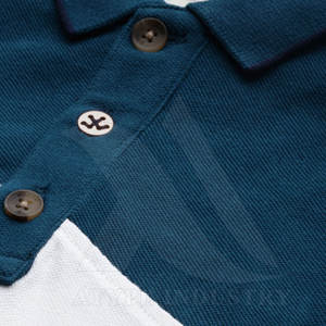 Venta al por mayor de calidad superior de los hombres para los polos mejor material de punto de tela de color de contraste de diseño - Product Image 5