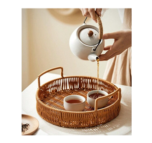 Plateau de service en rotin, fabrication de plateau de service en rotin décoratif pour verres à vin, pour cadeau - Product Image 5