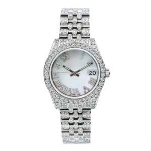 นาฬิกาเพชรโมอิสซาไนต์ VVS รุ่นลิมิเต็ดอิดิชั่น ดีไซน์ฮิปฮอปสุดพิเศษ ตัวเรือนสแตนเลสสตีลประดับเพชรเต็มเรือน ระบบกลไก สายหนัง แสดงผลแบบอนาล็อก - Product Image 2