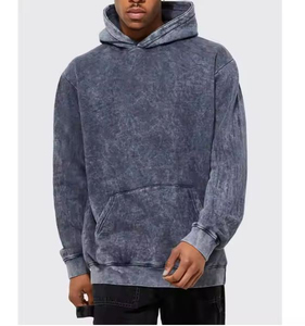 Wholesale Custom Logo Acid <b>Wash</b> Men's Pullover Hoodies New Design Vintage Heavyweight Acid <b>Wash</b> Hoodie For <b>Boys</b> - Product Image 1